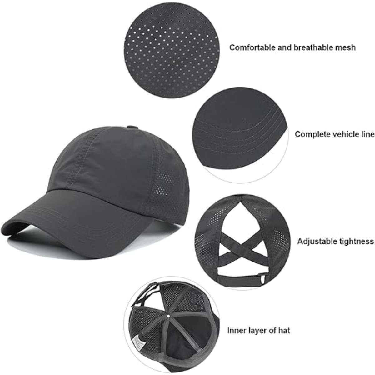 Women's cross ponytail baseball cap