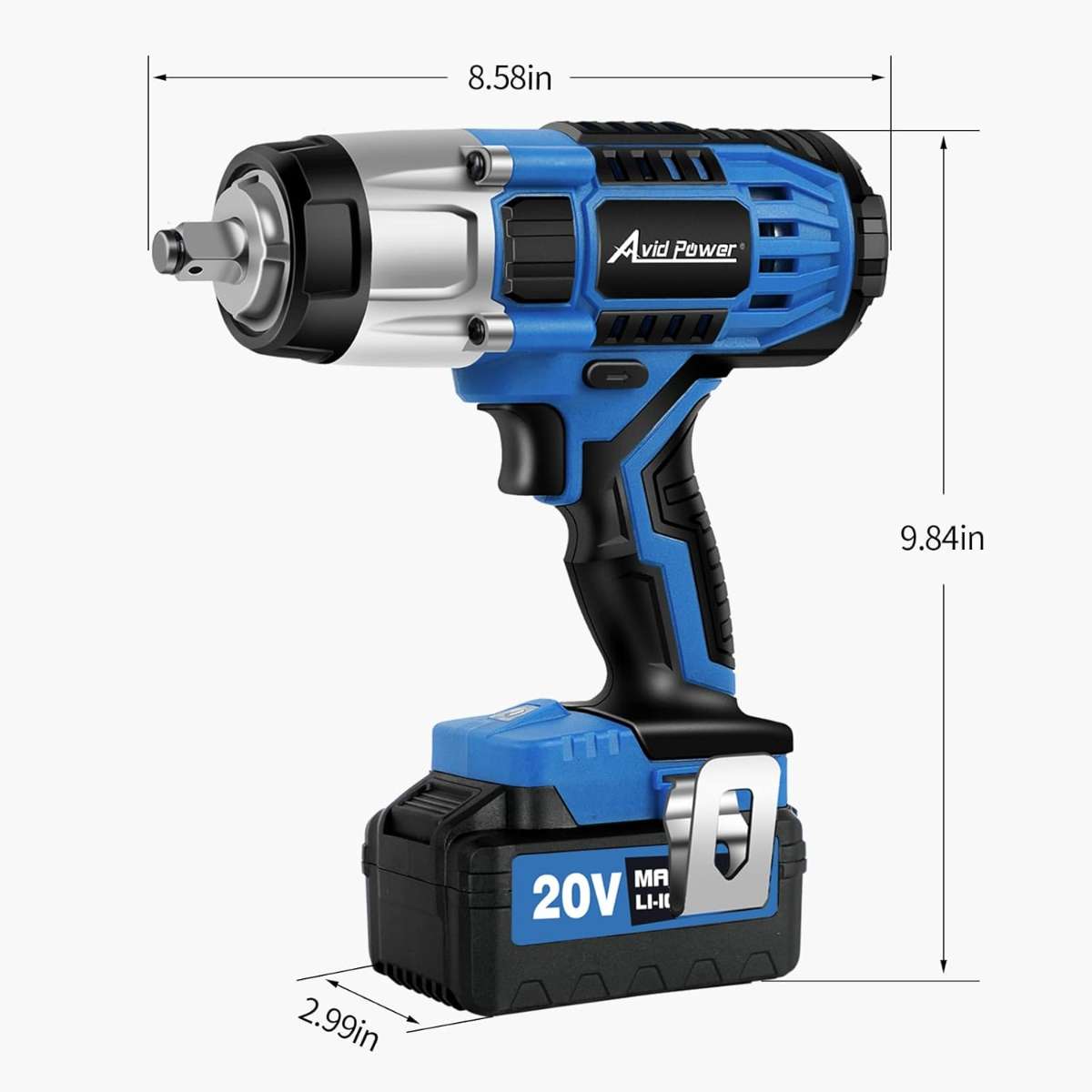AVID POWER Rechargeable Impact Wrench, 1/2 Impact Gun