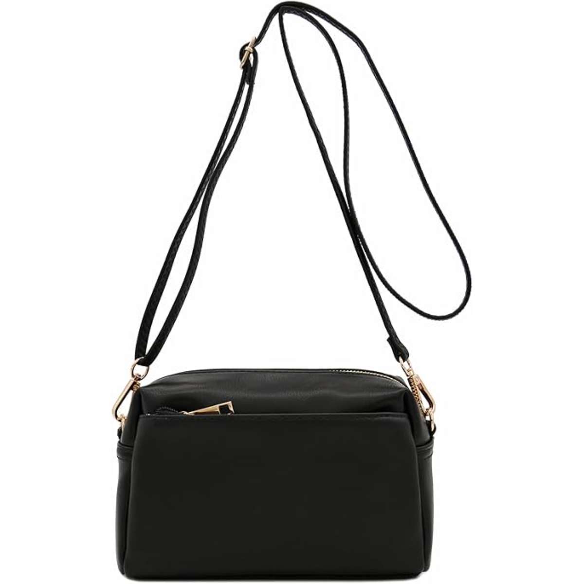 FashionPuzzle Triple Zip Small Crossbody Bag