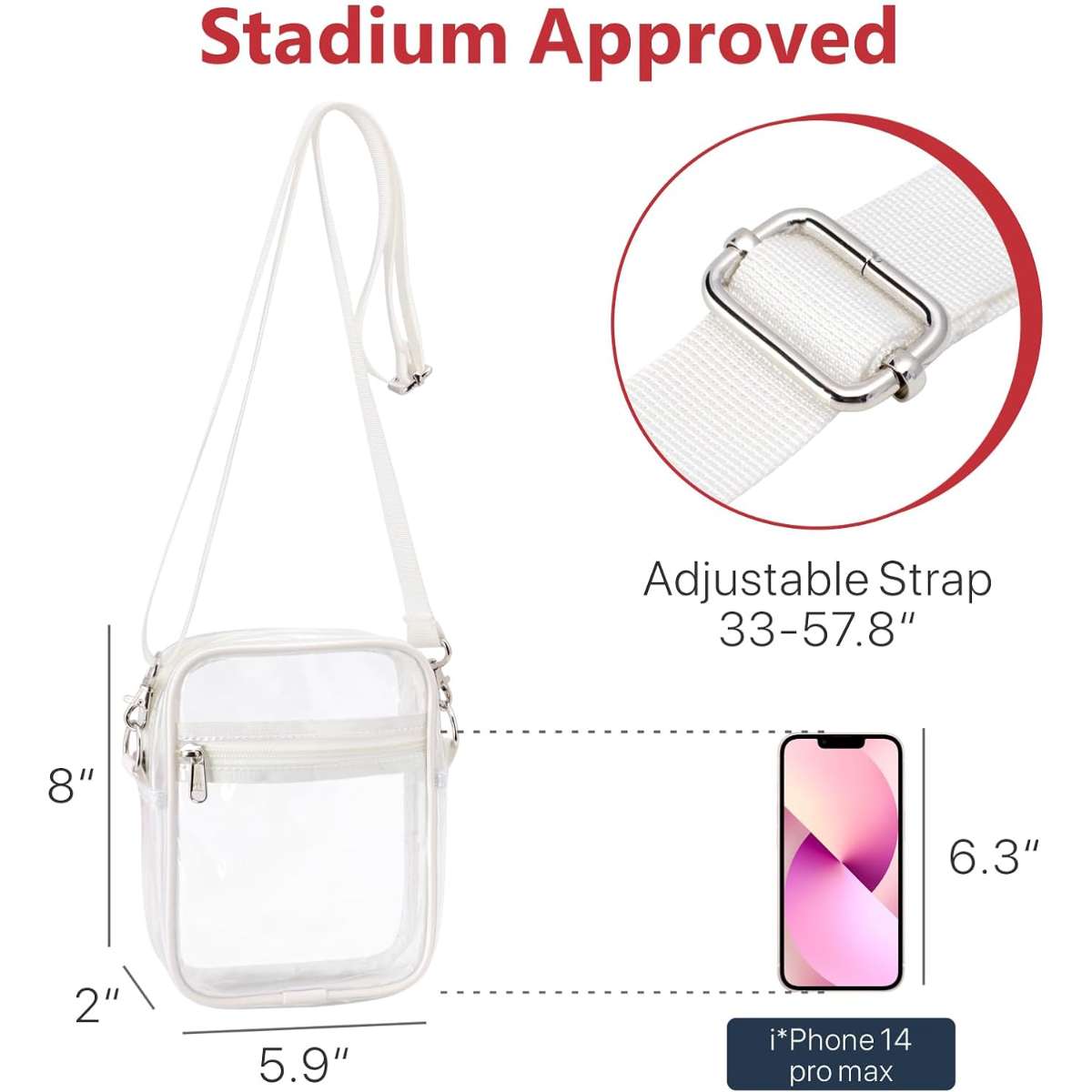 PACKISM Clear Bag Stadium Approved - Clear Purses for Women Stadium