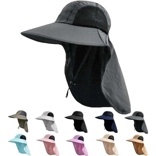 Men's sun hat with neck flap