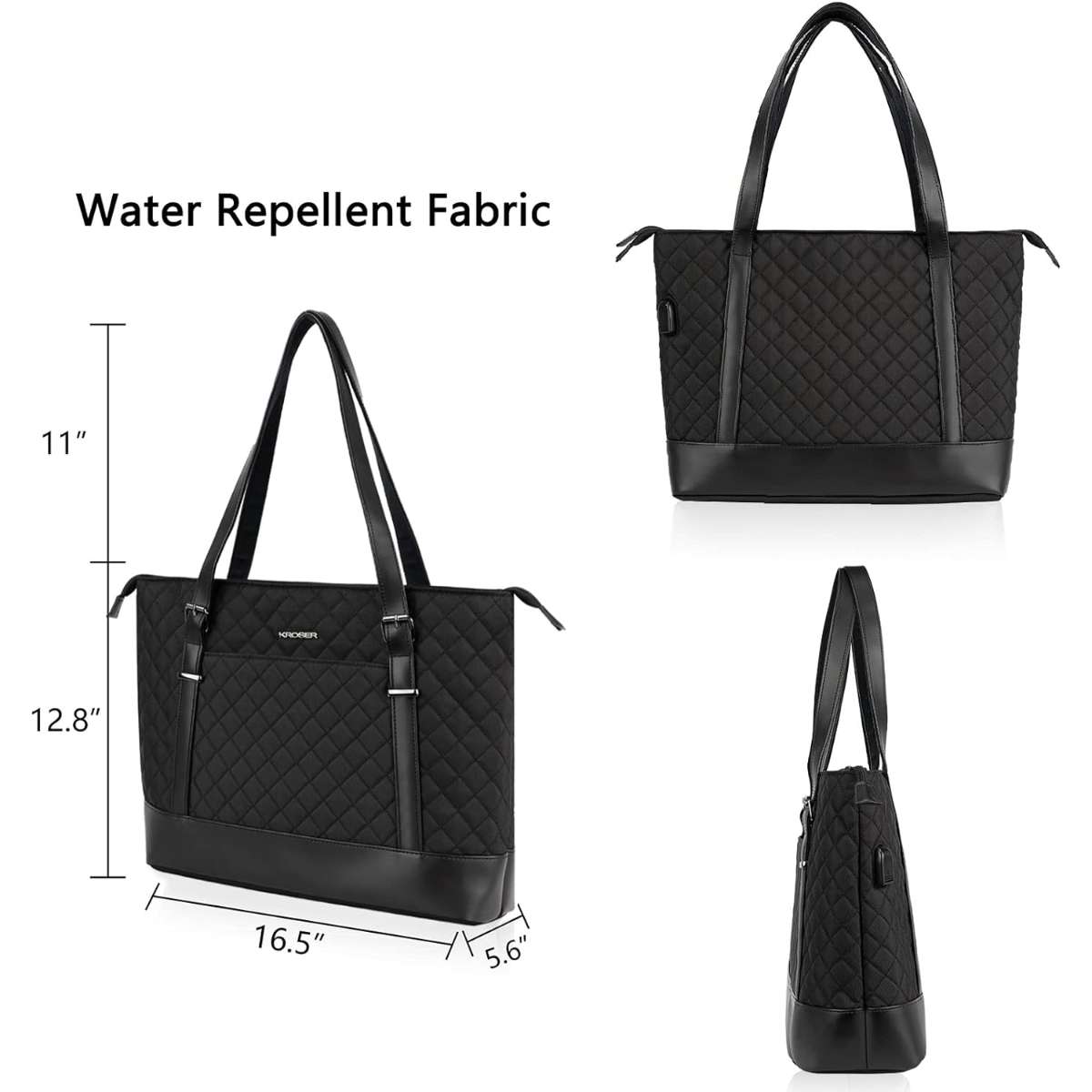 KROSER laptop tote bag 15.6" (quilted)