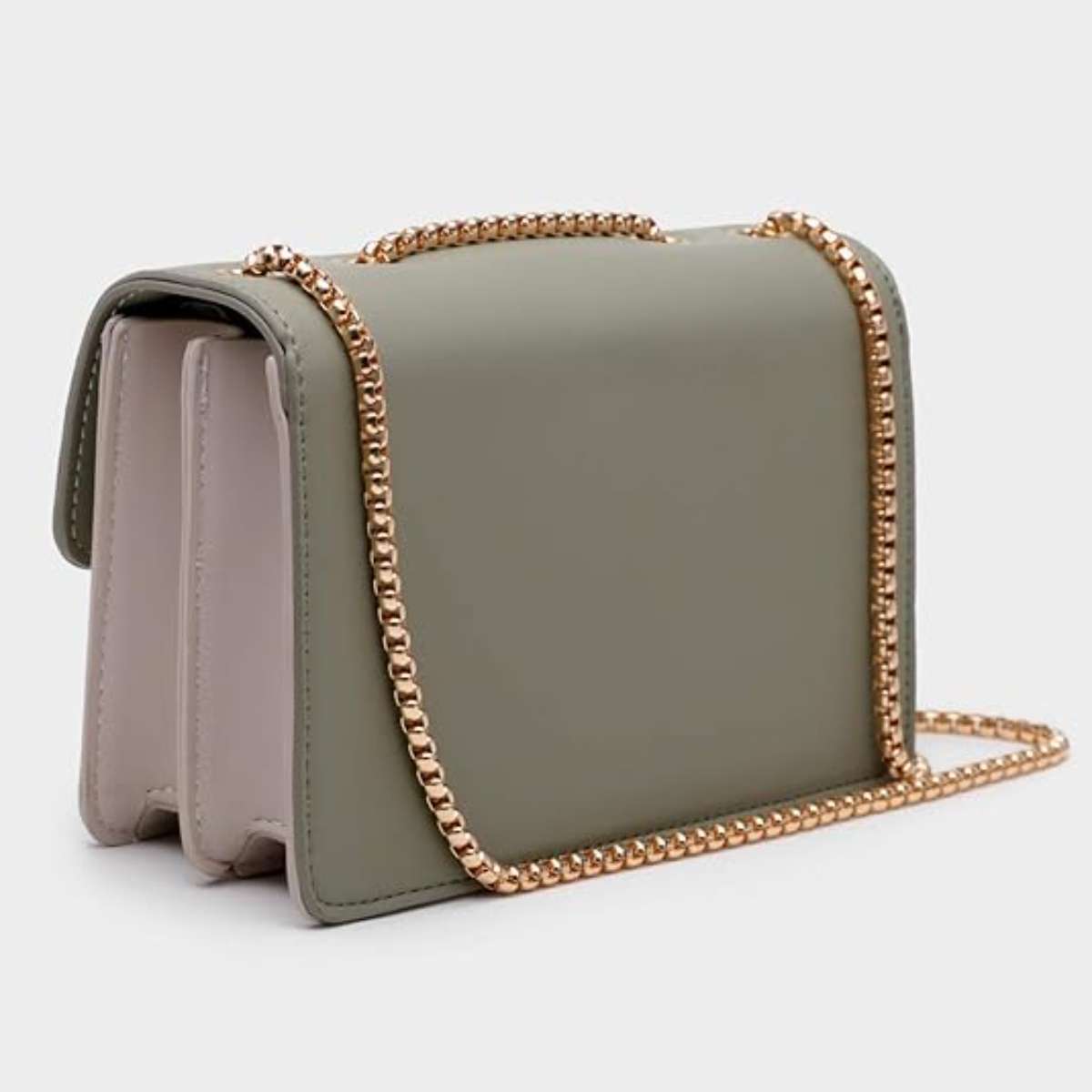 Color-blocked crossbody bag in leather for women