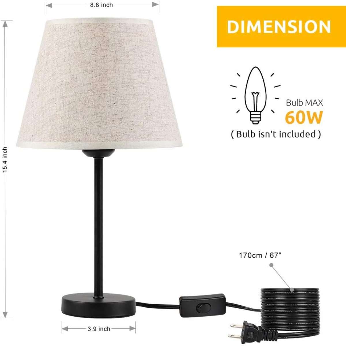 Haitelar bedside lamp - black