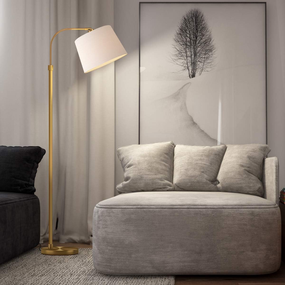 Oneach 62-inch gold floor lamp