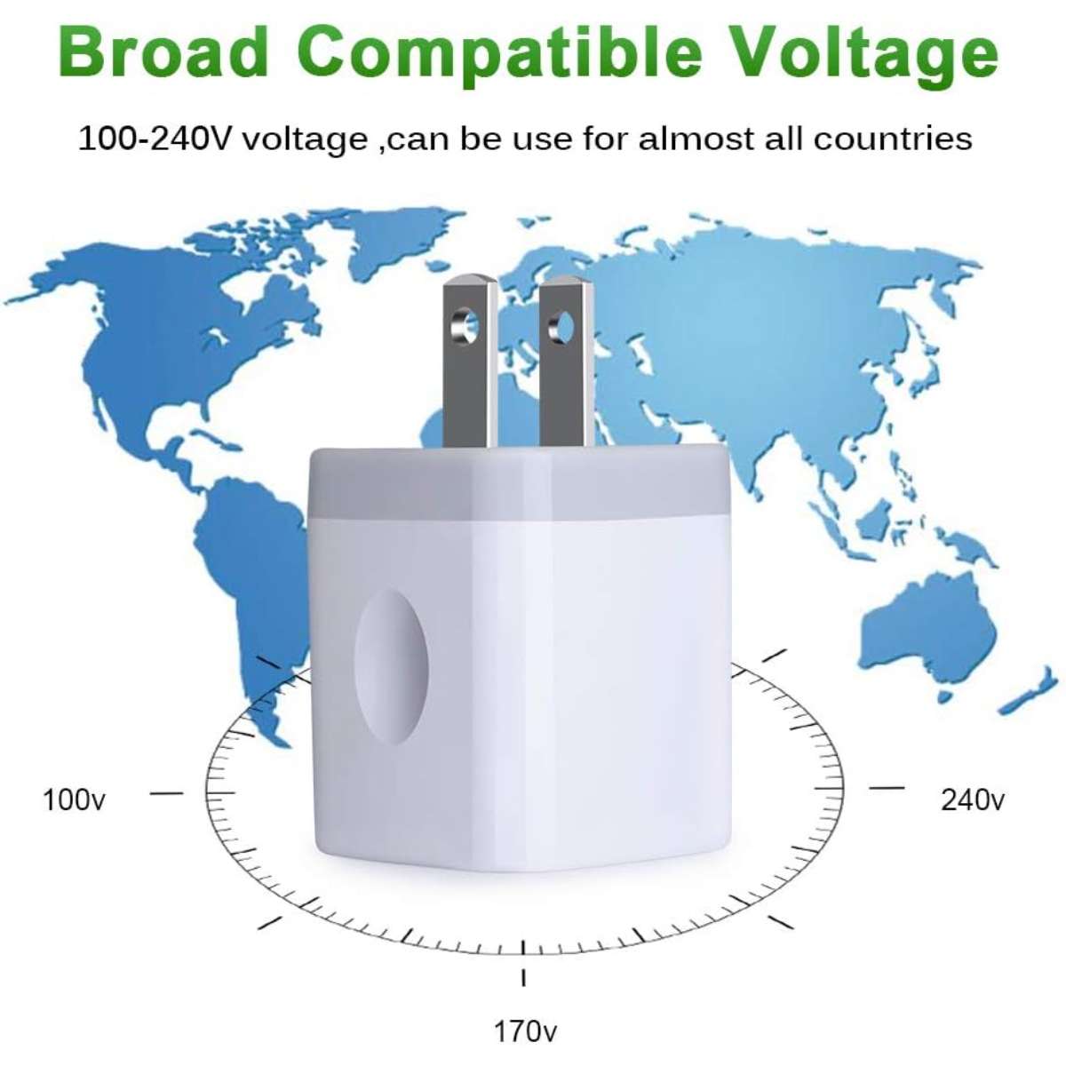 USB plug, USB wall charger 3-pack