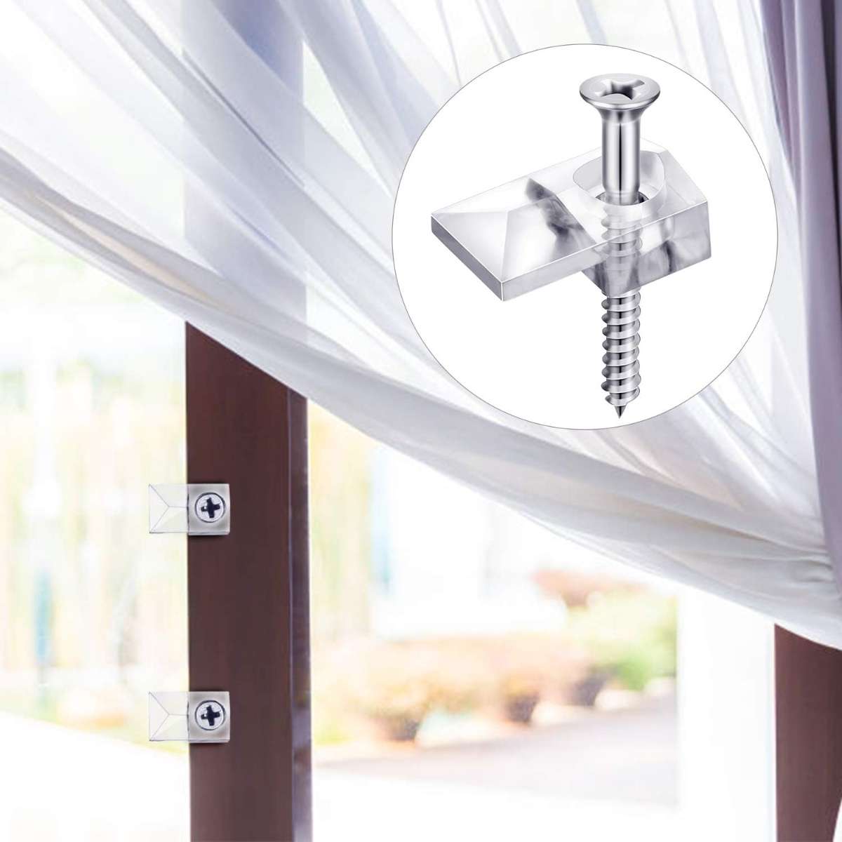 Blulu 20 Piece Mirror Stand Clip Glass Retention Clip Kit
