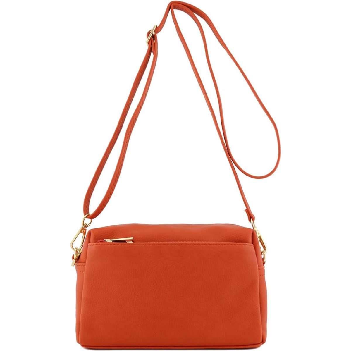 FashionPuzzle Triple Zip Small Crossbody Bag