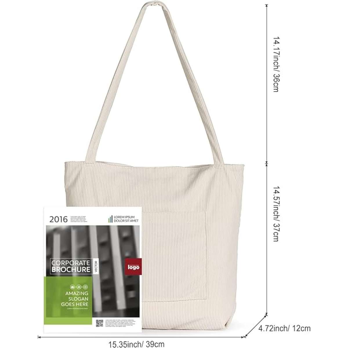 Vantego women's corduroy tote bag