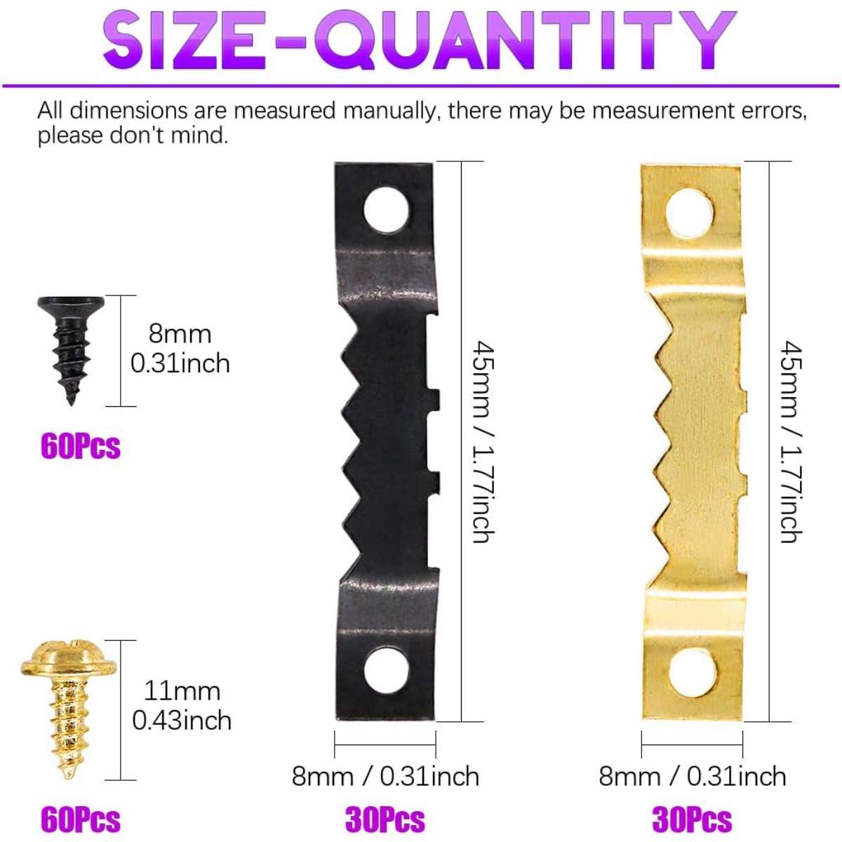 Swpeet 415Pcs Picture Hanger Kit with Screws-7 Model