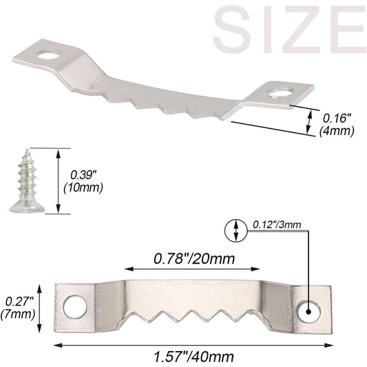 Small Sawtooth Painting Hanger 50pcs Steel Serrated Hanger with Screws (Silver)