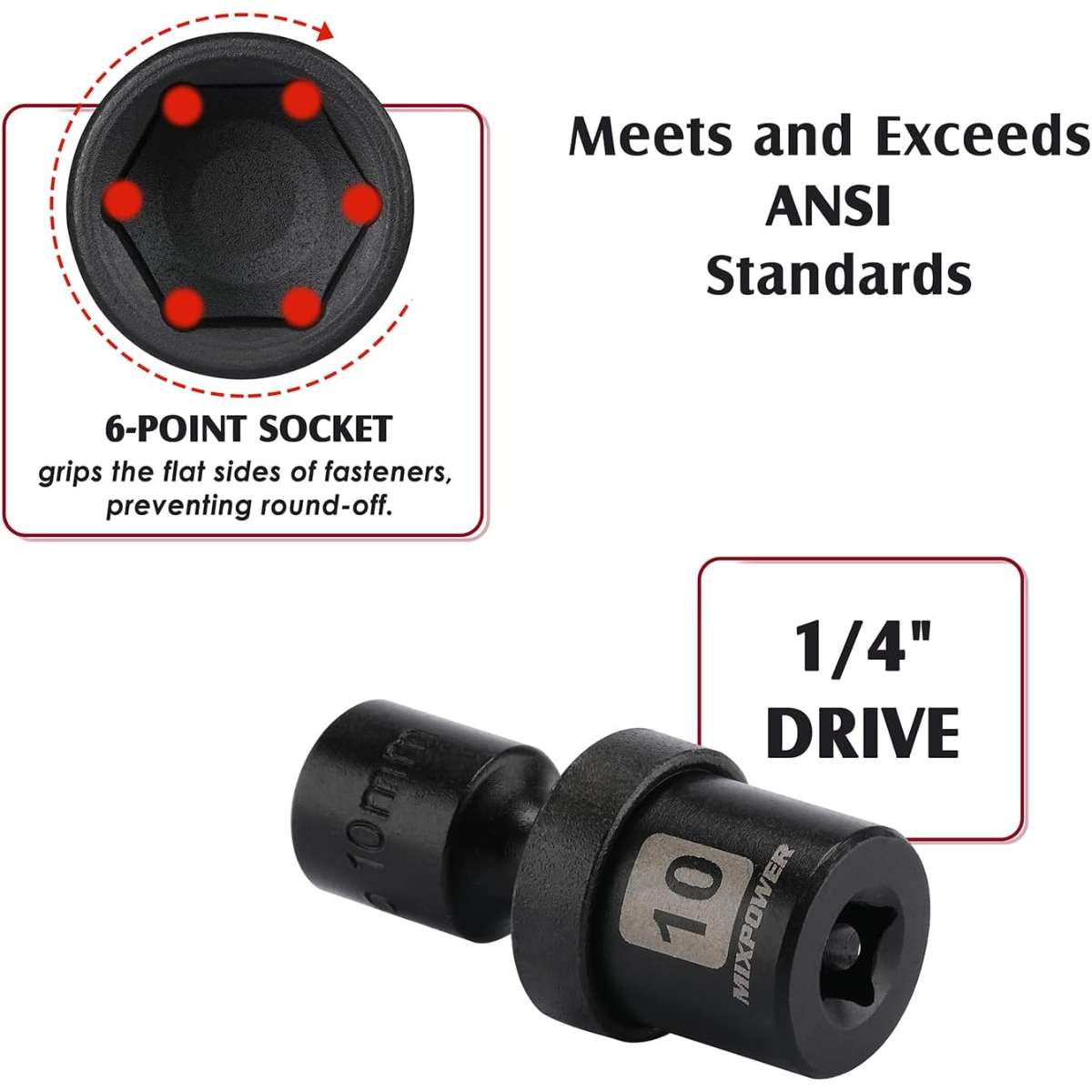 MIXPOWER 12 Piece Set 1/4,5mm - 15mm