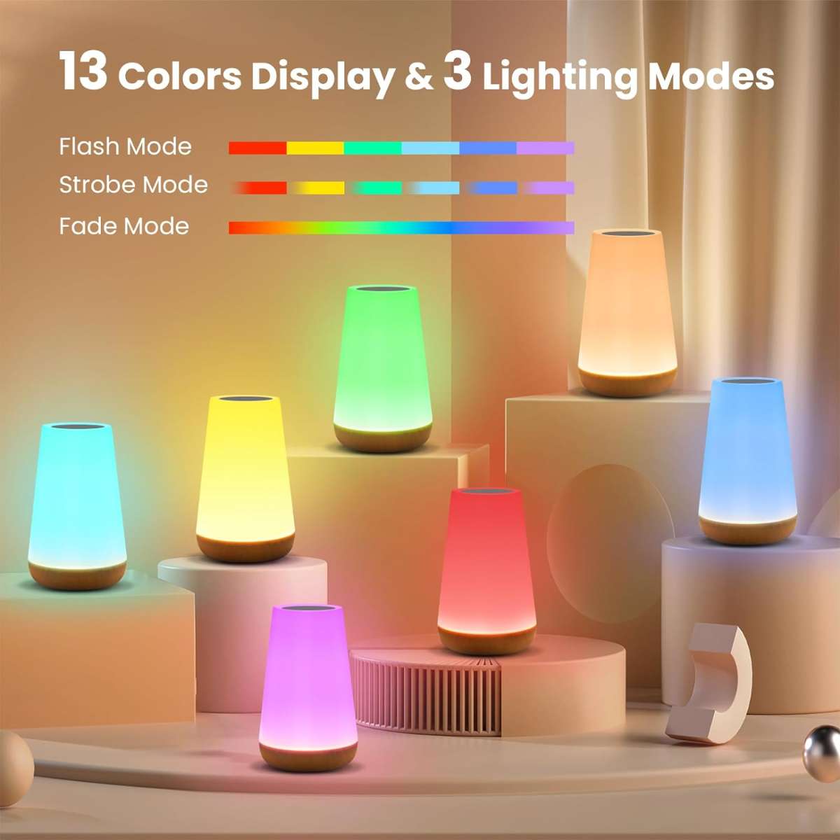 Taosdath night light, dimmable touch light in the bedroom