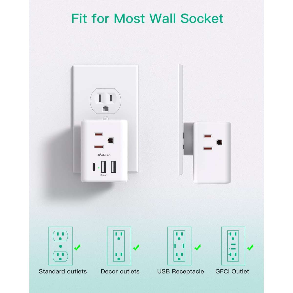 Socket Extender Multi Plug Socket - with 3 USB ports