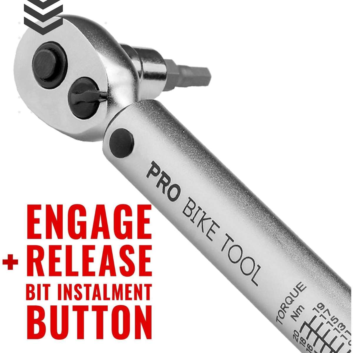 PRO BIKE TOOL 1/4 Torque Wrench Kit - Bicycle Torque Wrench - 2 to 20 Nm