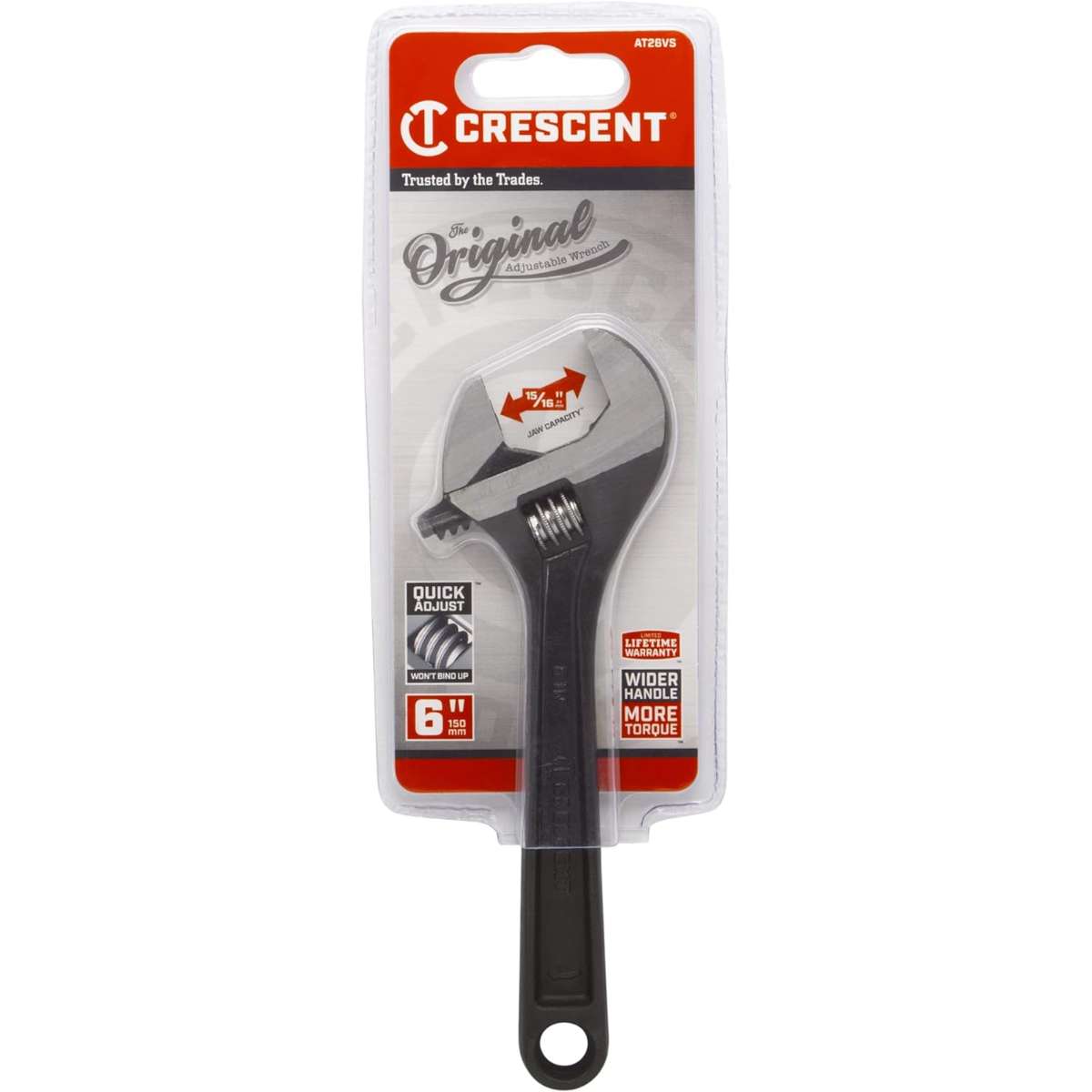 Crescent 6" Adjustable Black Oxide Wrench - Carded - AT26VS