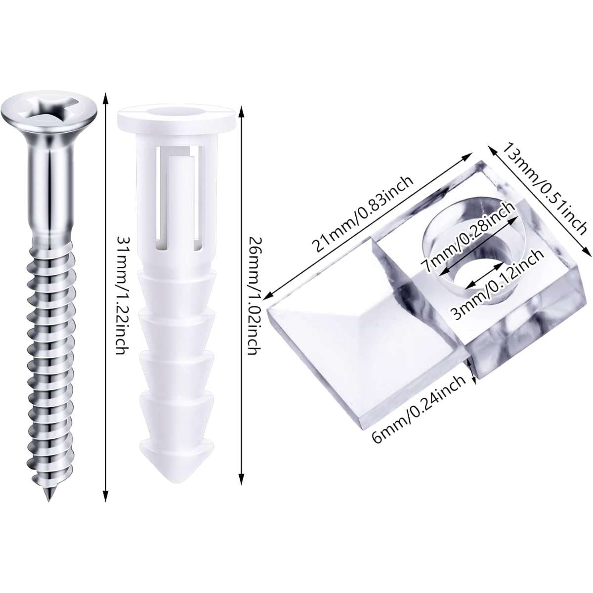 Blulu 20 Piece Mirror Stand Clip Glass Retention Clip Kit