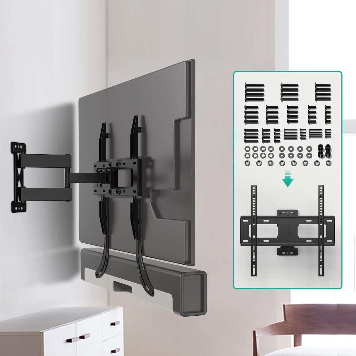 WALI Universal TV Mounting Hardware Kit Package, Black