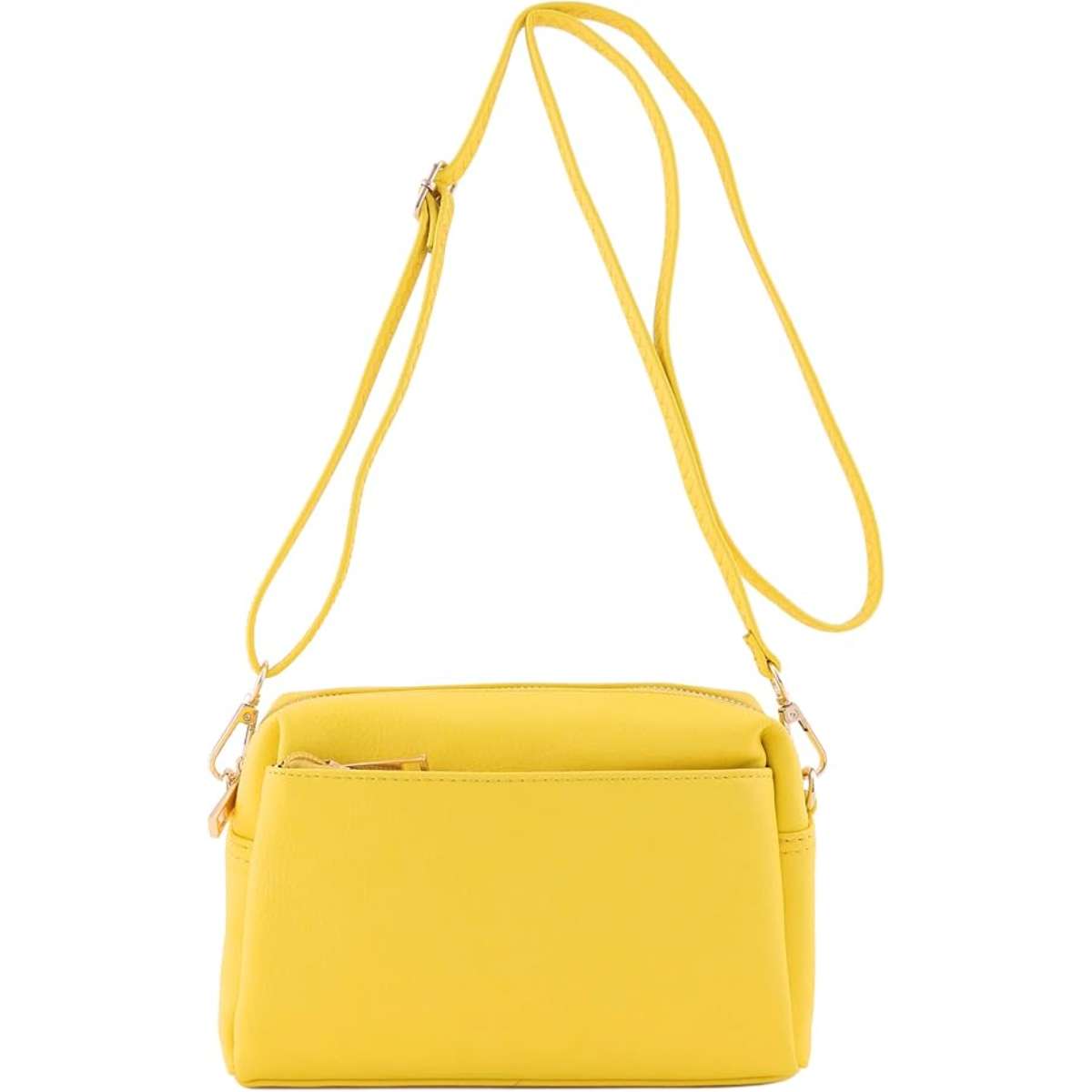 FashionPuzzle Triple Zip Small Crossbody Bag