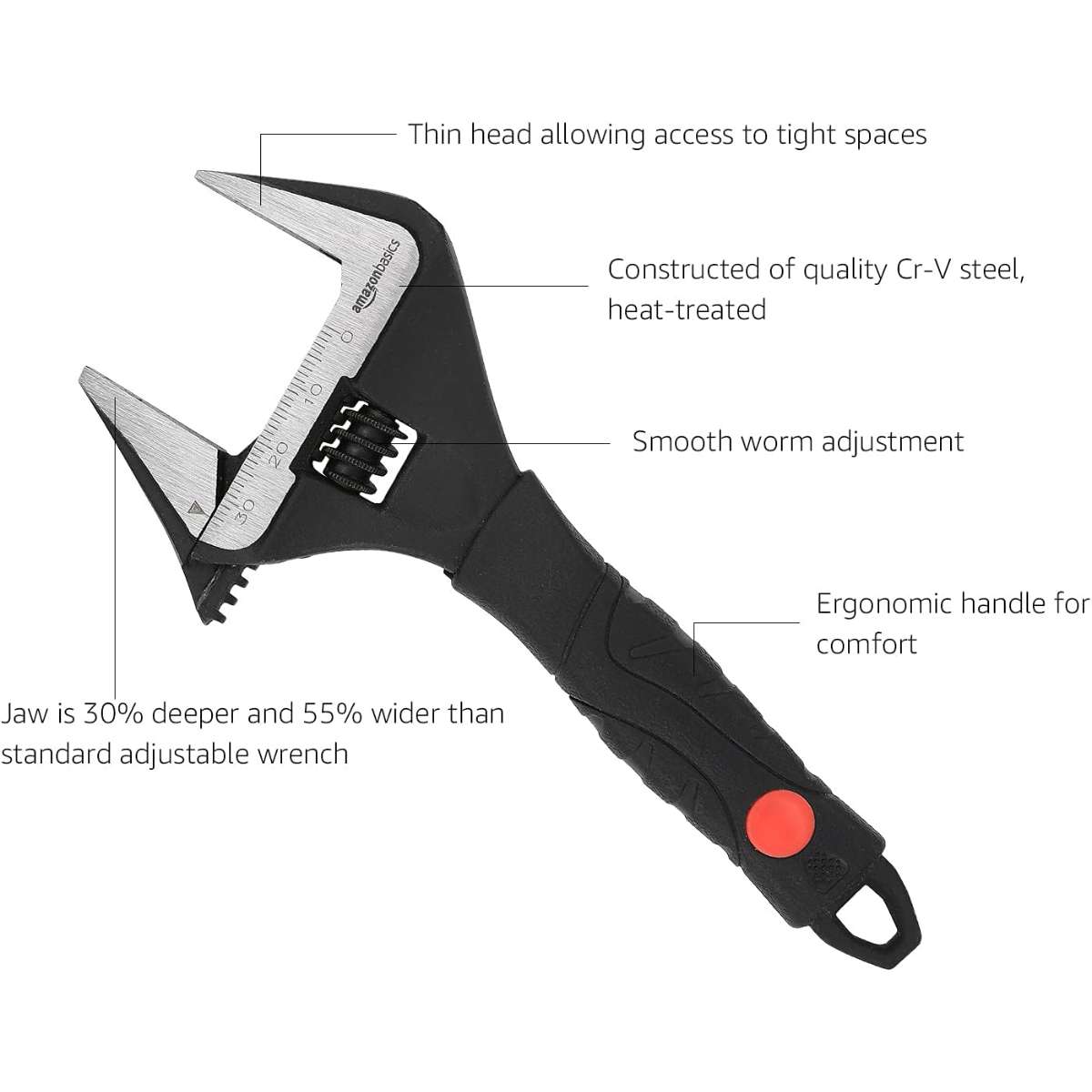 Amazon Brazil x Plumbing Adjustable Wrench with Soft Grip