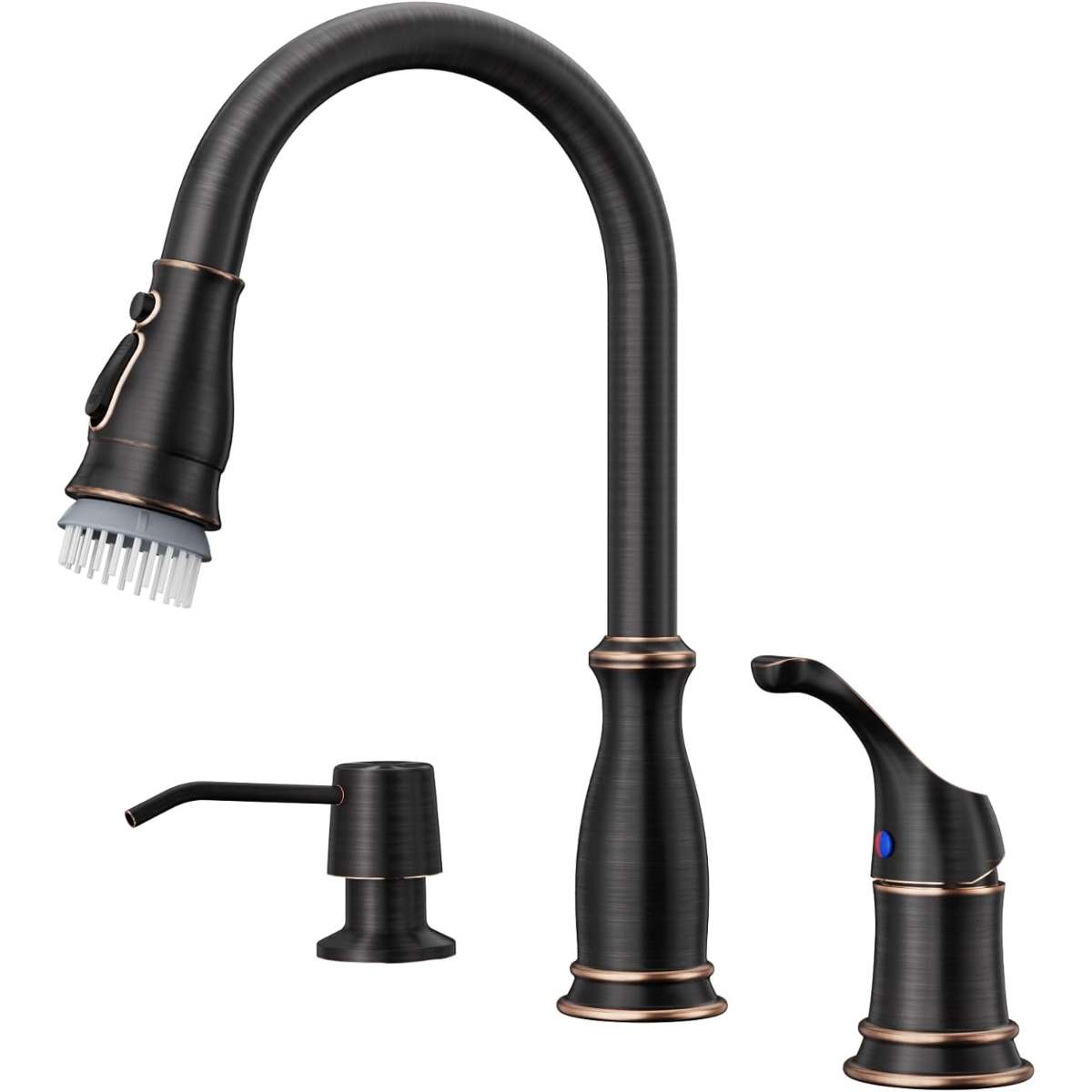 APPASO 3-HOLE KITCHEN FAUCET, ZINC ALLOY