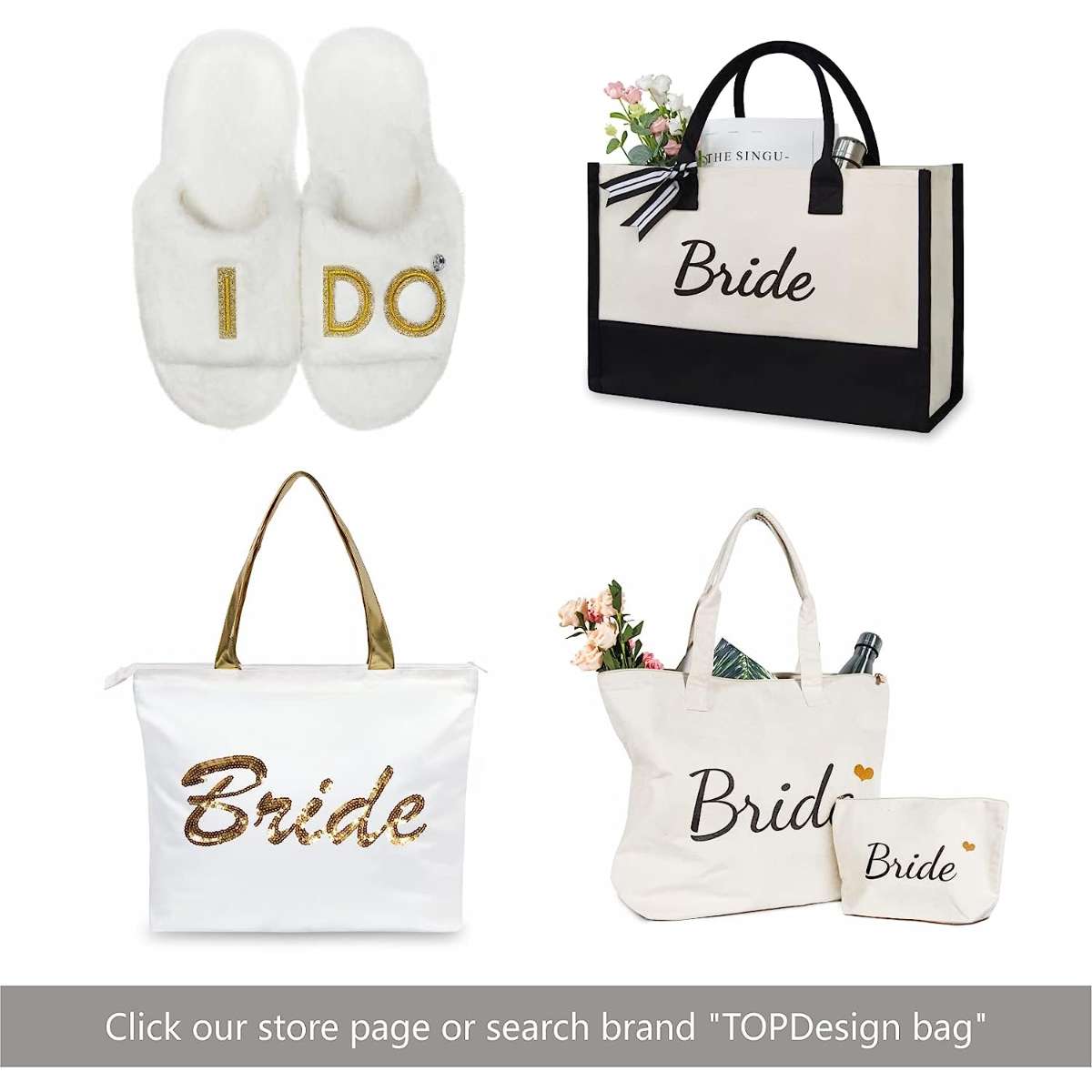 Topdesibin bridal canvas tote bag