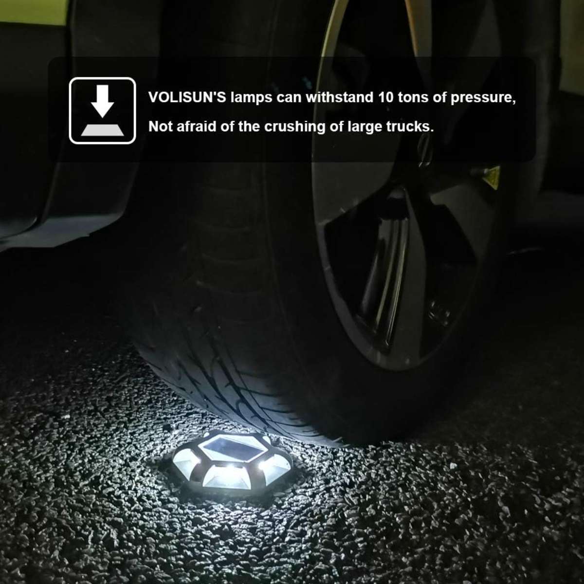 VOLISUN Solar Deck Light Driveway Dock Light (Warm White/White)