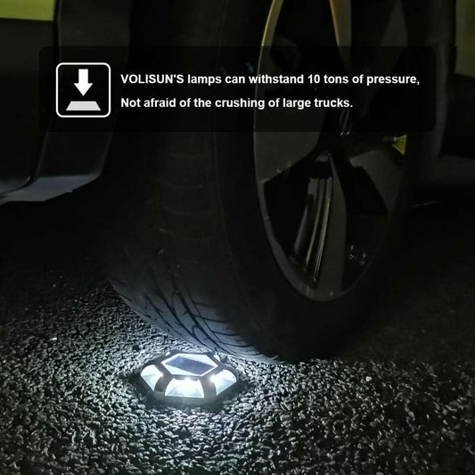 VOLISUN Solar Deck Light Driveway Dock Light (Warm White/White)