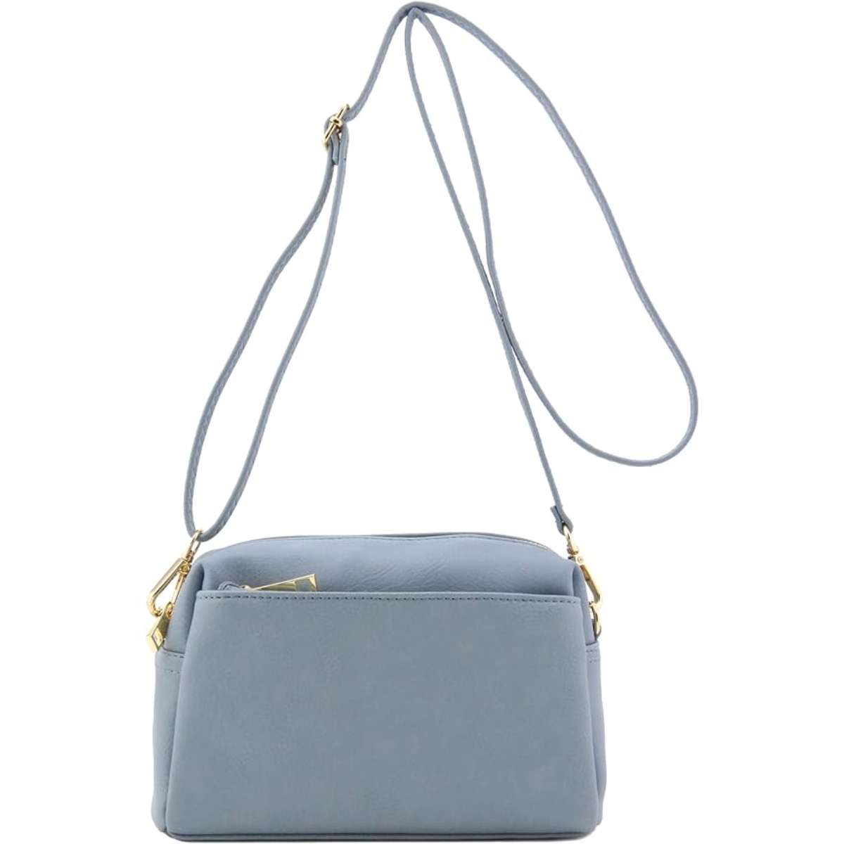 FashionPuzzle Triple Zip Small Crossbody Bag