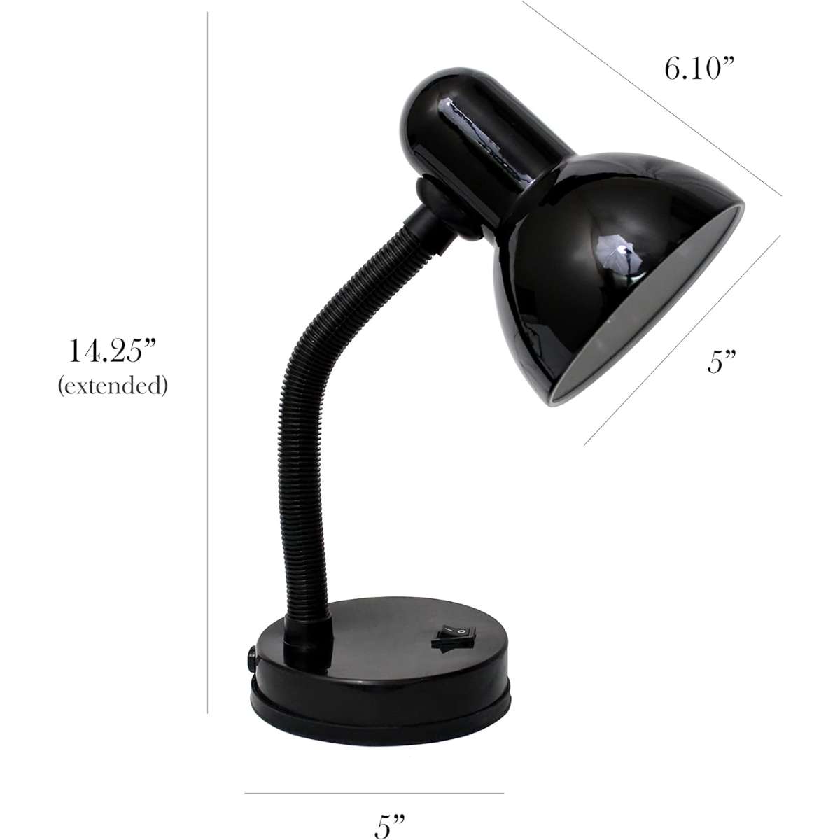 Simple Design LD1003-BLK Base Metal Table Lamp Black