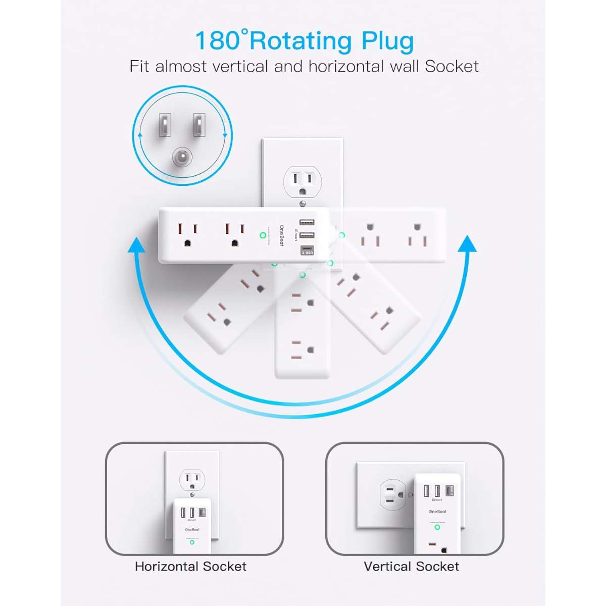 Surge Protector Socket Extender - with Swivel Plug