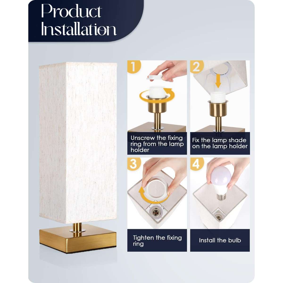Bedside lamp - (LED bulb included)