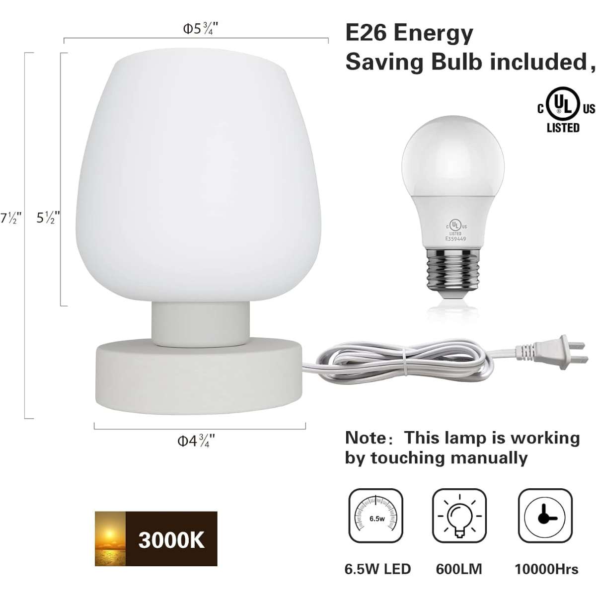 Touch Bedside Table Lamp - Bedroom, living room, bedside table, modern small lamp