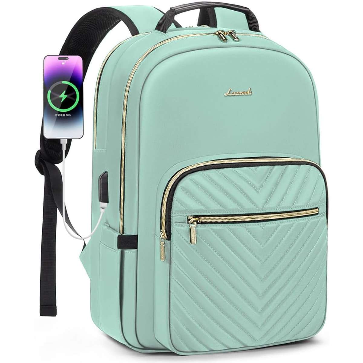 Canvas tote bag waterproof nylon multi-pocket shoulder bag