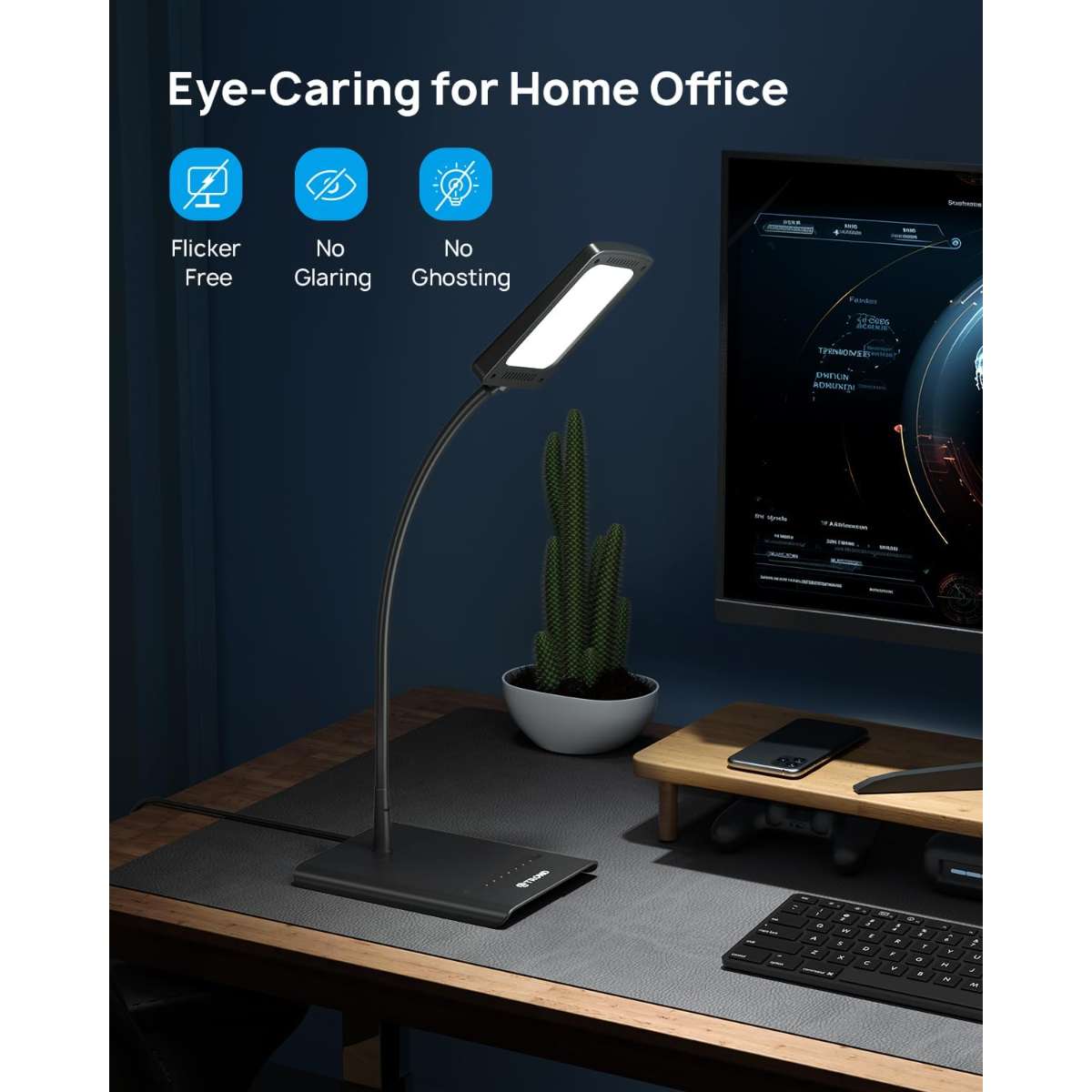 Tron table lamp, bright dimmable eye protection table lamp