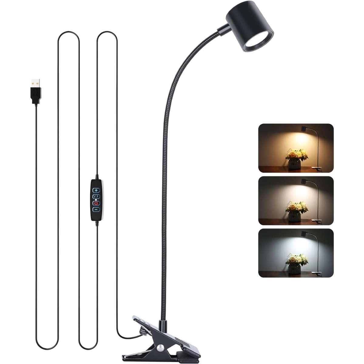 Dott Arts table lamp with 3 colors headboard black