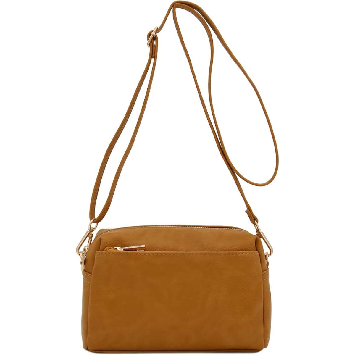 FashionPuzzle Triple Zip Small Crossbody Bag