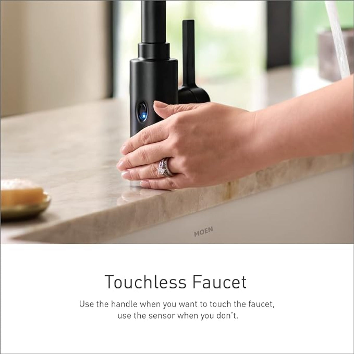 Moen 87233EWSRS Adler Single handle high arc down kitchen faucet