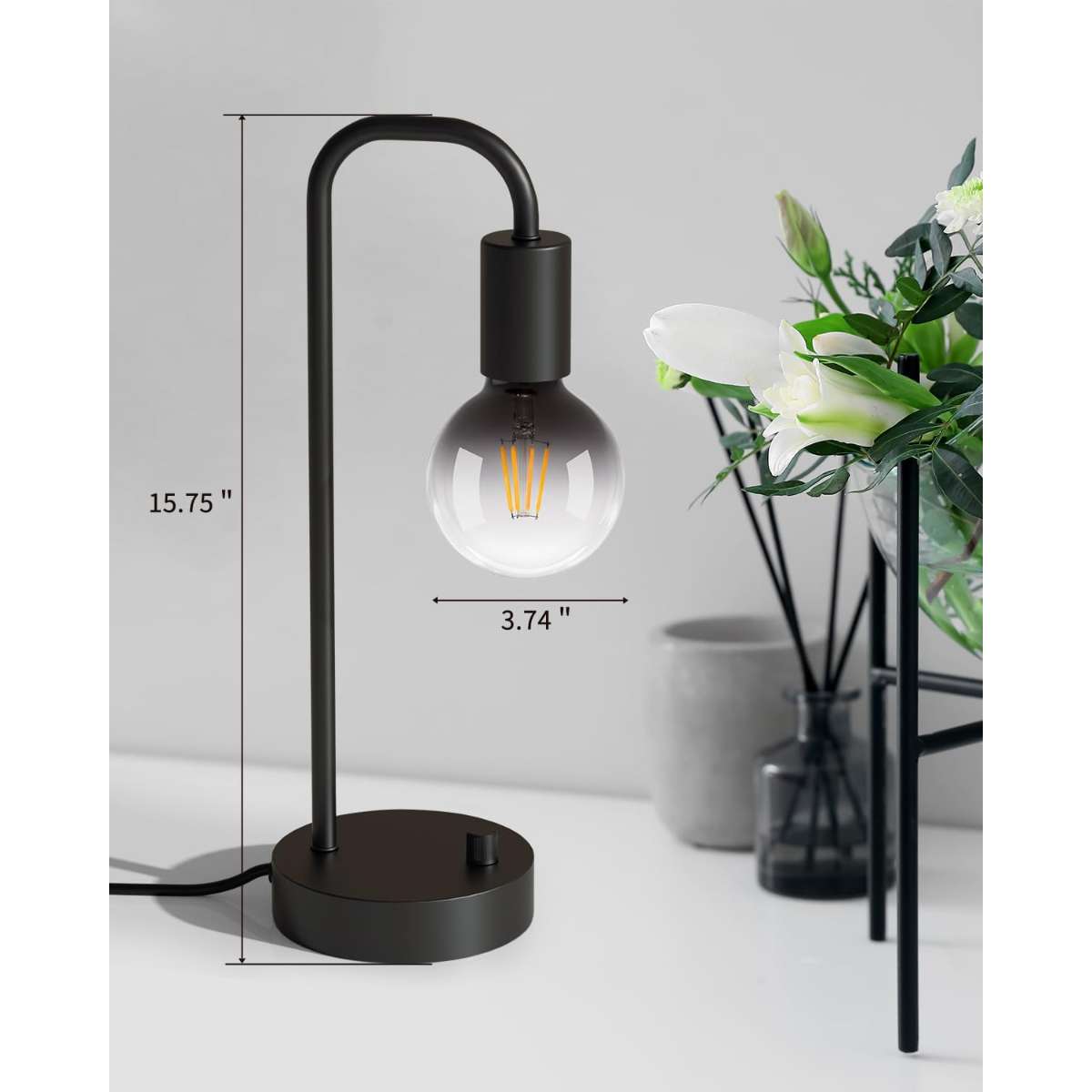 Industrial table lamp in the bedroom (bulb included)