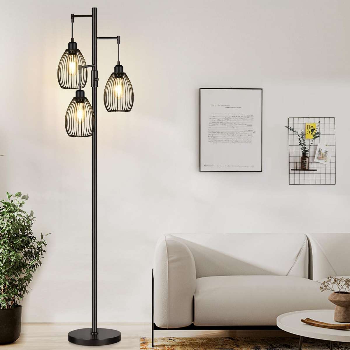 Dimmable floor lamp - black