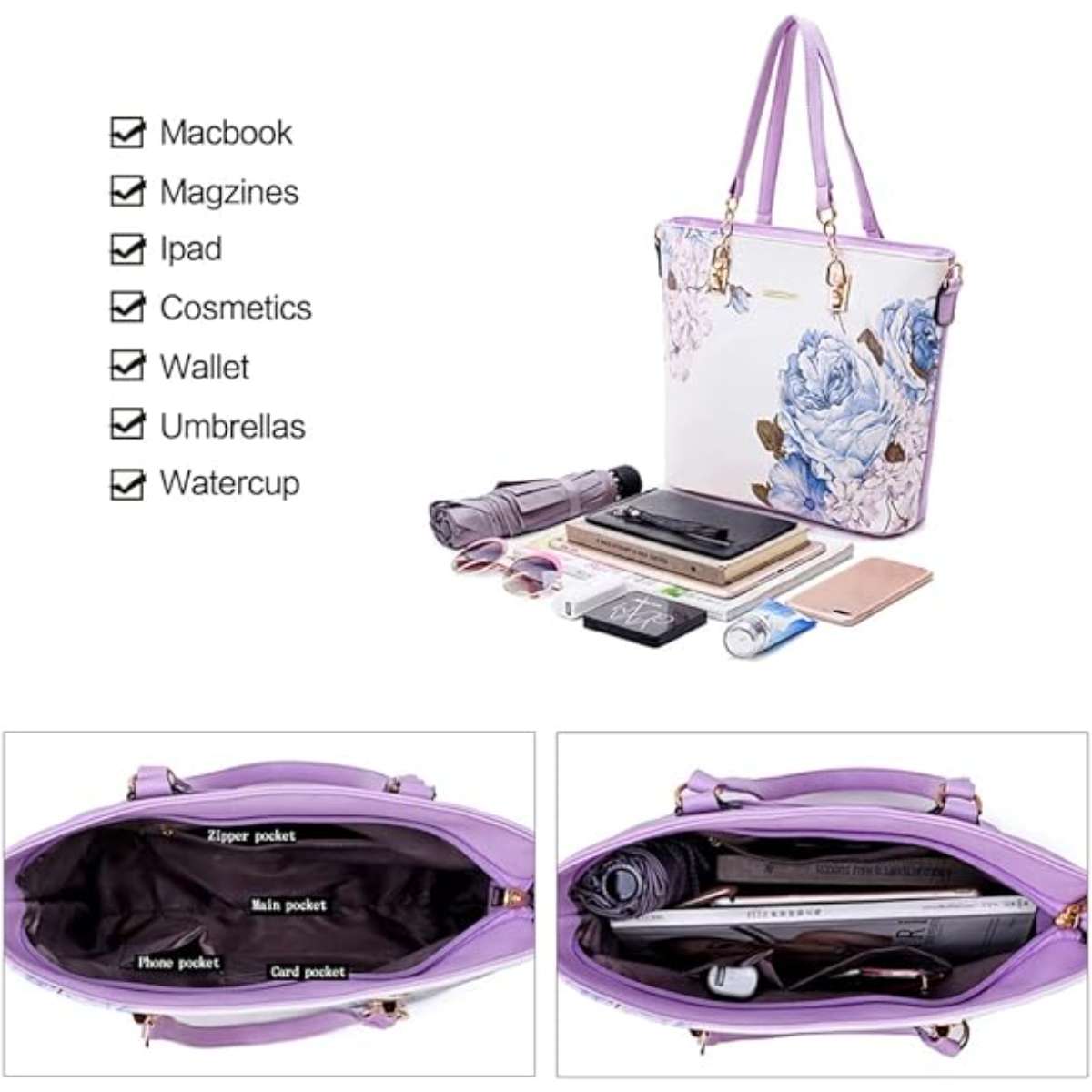 BAGSMART LARGE GYM BAG WITH YOGA MAT BUCKLE