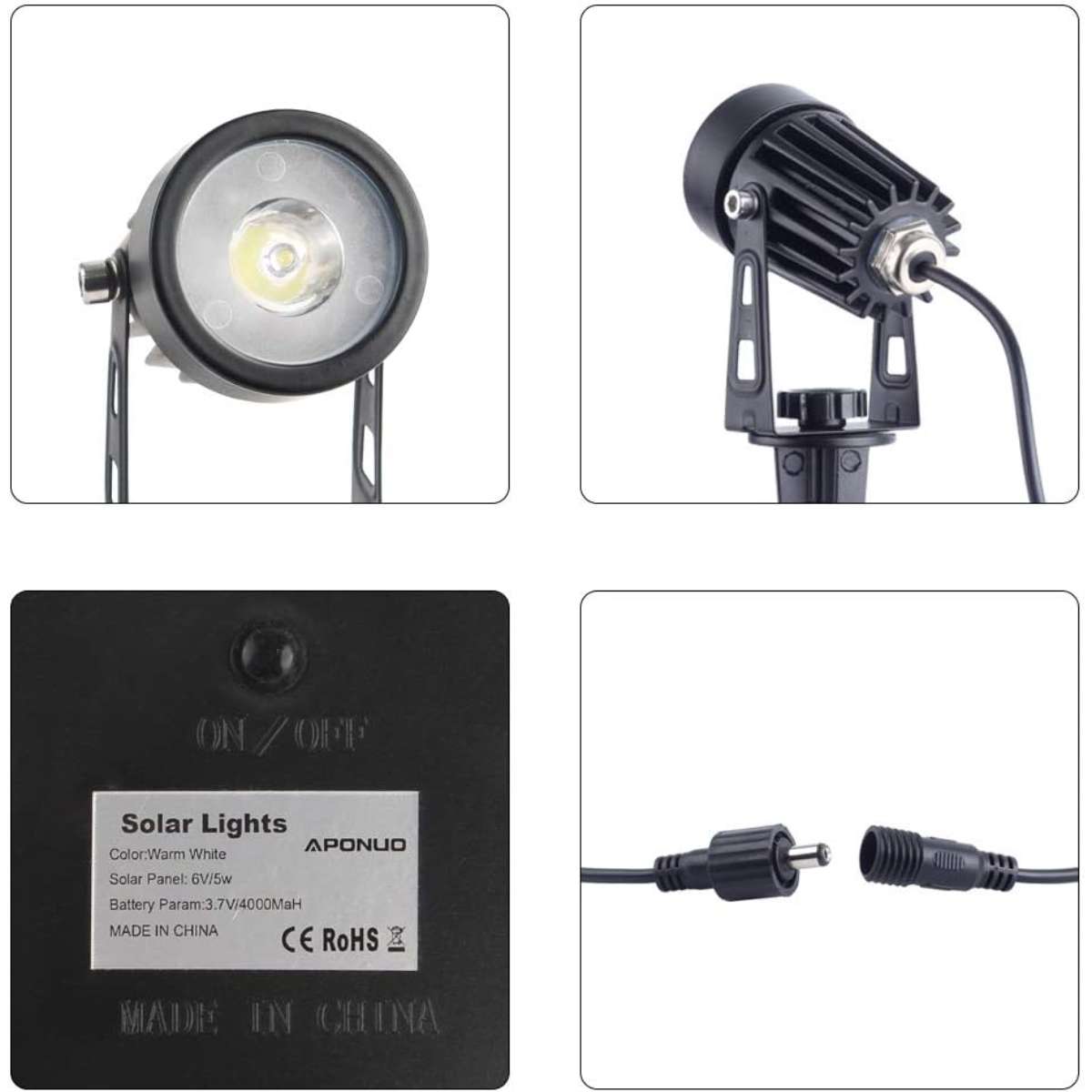 Apono Ryder solar spotlight, warm white