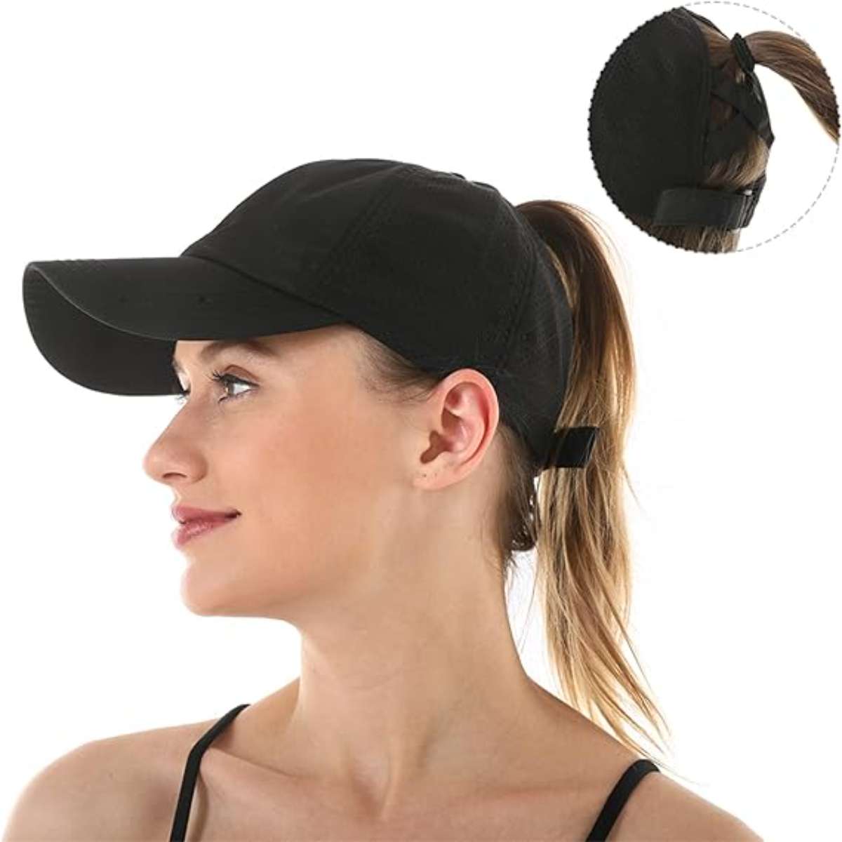 Women's cross ponytail baseball cap