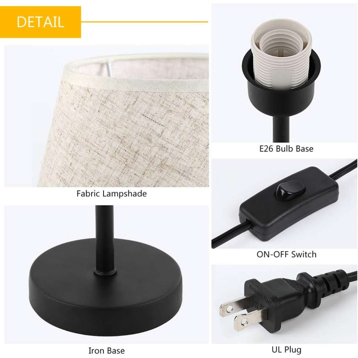 Haitelar bedside lamp - black