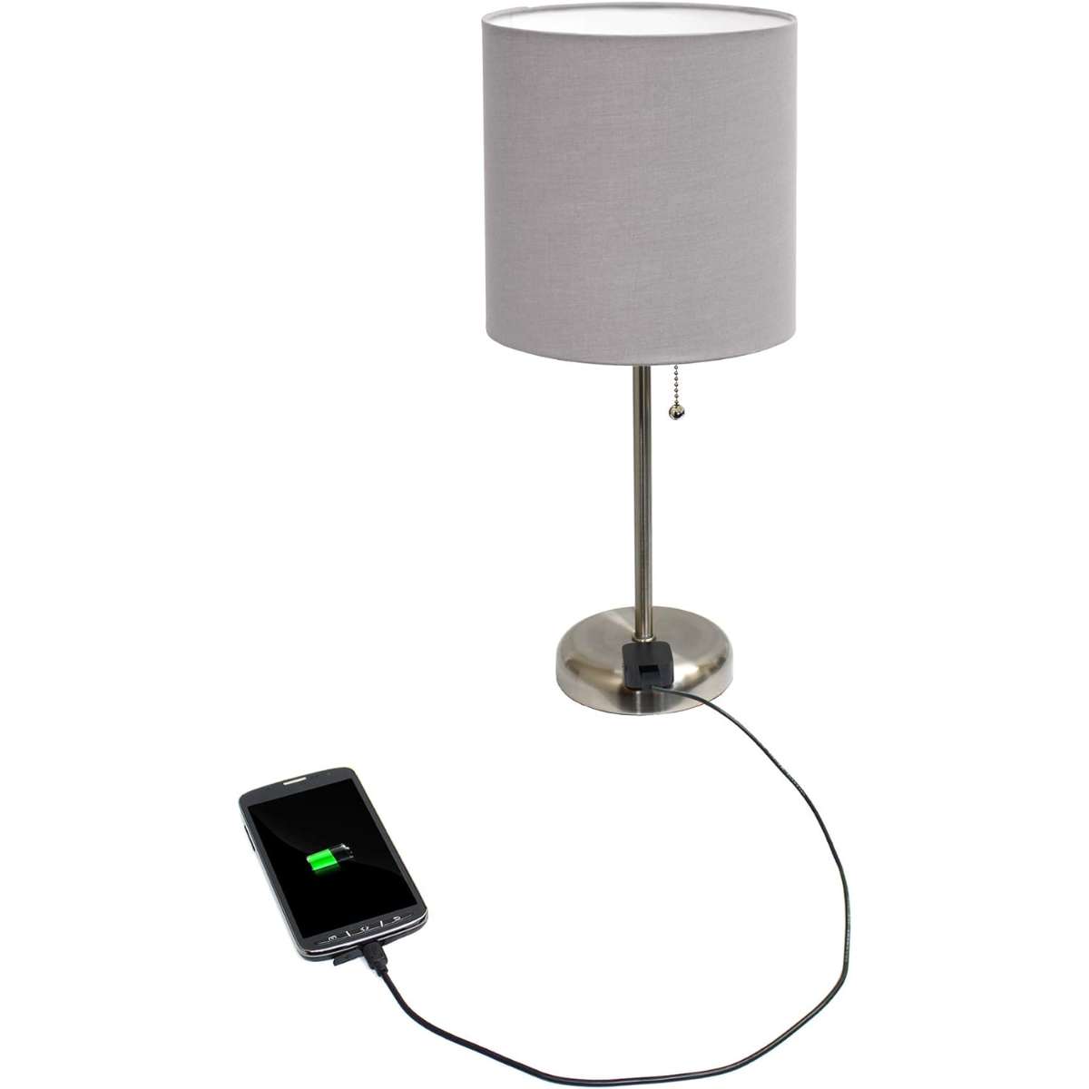 Simple Design LT2024-GRY Table Lamp with Grey Shade