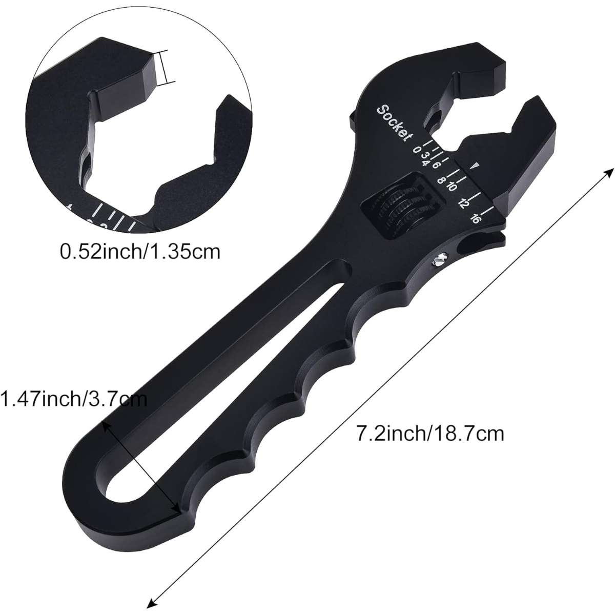 EVIL ENERGY AN Fitting Hose Wrench Adjustable 3AN-16AN Aluminum Black