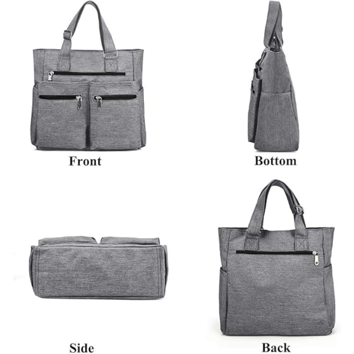 Canvas tote bag waterproof nylon multi-pocket shoulder bag