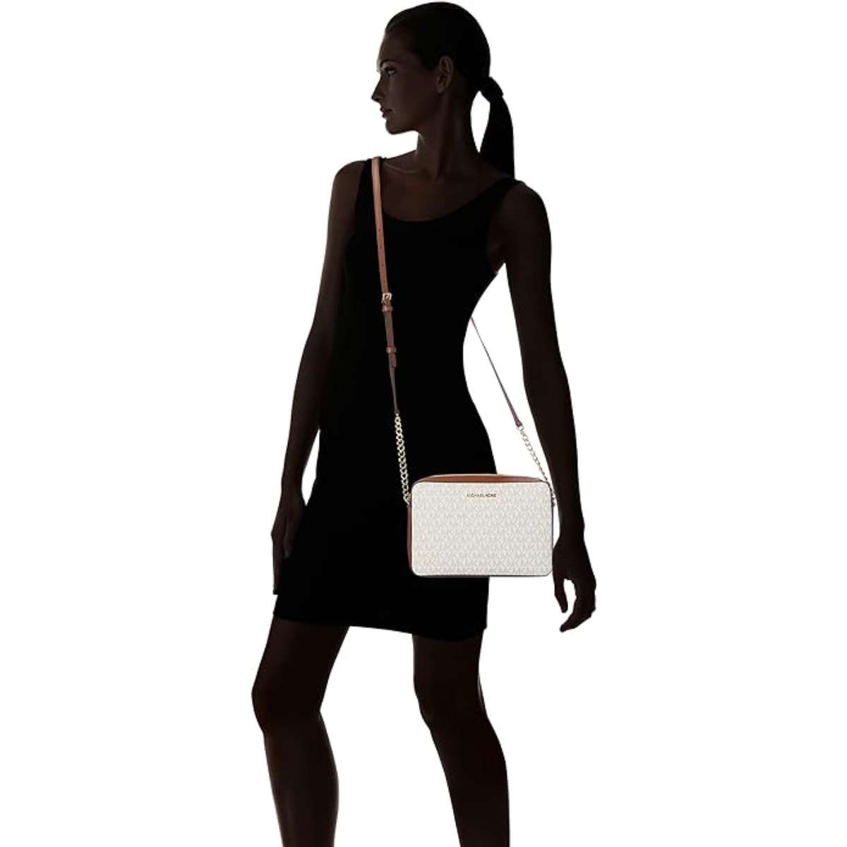 Michael Kors Women's Jet Set Item Lg Crossbody Signature PVC