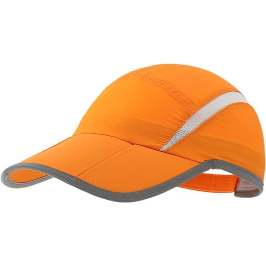Connectyle Foldable Mesh Sports Cap with Reflective Stripe Breathable Sun Runner Cap