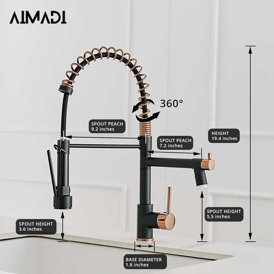 MATTE BLACK KITCHEN FAUCET AIMADI